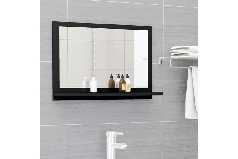 Baderomsspeil svart 60x10,5x37 cm sponplate - Svart - Hus & oppussing - Kjøkken & bad - Baderom - Baderomsmøbler & baderomsinnredning - Baderomsspeil