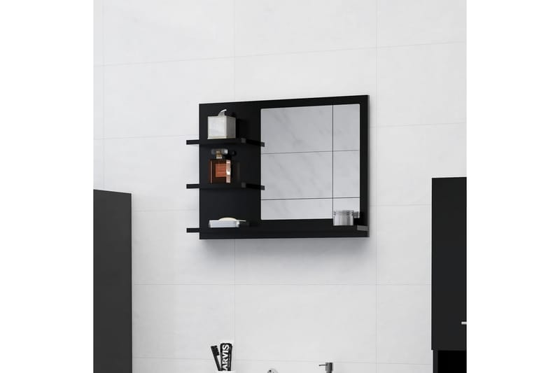 Baderomsspeil svart 60x10,5x45 cm sponplate - Svart - Baderomsspeil