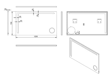 Basketorp Speil 120x70 cm - Sølv - Hus & oppussing - Kjøkken & bad - Baderom - Baderomsmøbler & baderomsinnredning - Baderomsspeil
