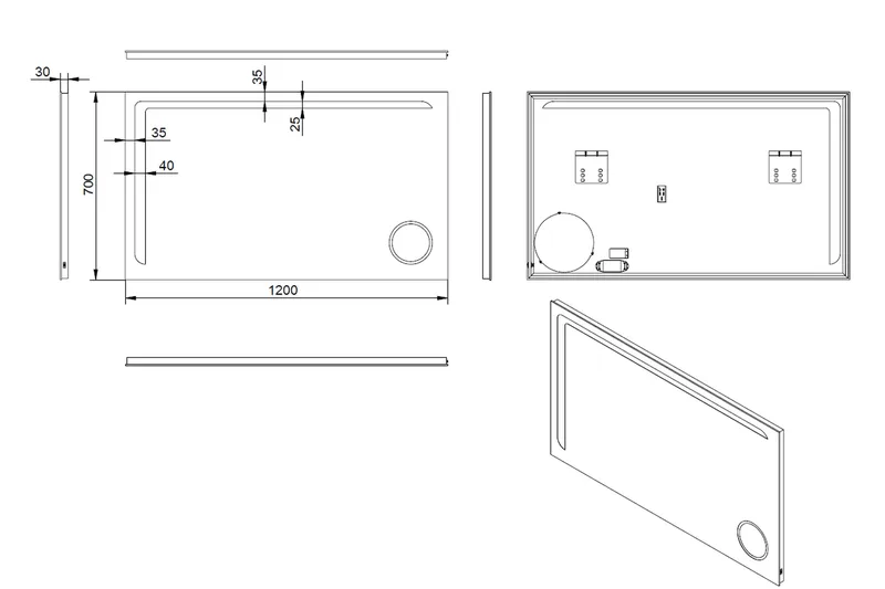 Basketorp Speil 120x70 cm - Sølv - Hus & oppussing - Kjøkken & bad - Baderom - Baderomsmøbler & baderomsinnredning - Baderomsspeil