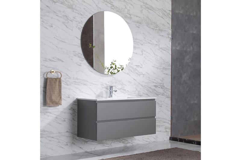Bathlife Roa Speil 900 - Grå - Hus & oppussing - Kjøkken & bad - Baderom - Baderomsmøbler & baderomsinnredning - Baderomsspeil