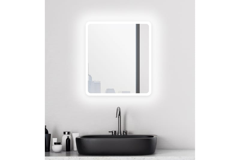 Dalkarl Speil 40x45 cm - Sølv - Baderomsspeil - Baderomsspeil med belysning