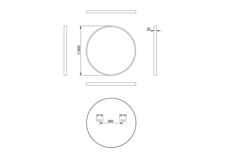 Digerberget Speil 60 cm Rund - Kobber - Hus & oppussing - Kjøkken & bad - Baderom - Baderomsmøbler & baderomsinnredning - Baderomsspeil