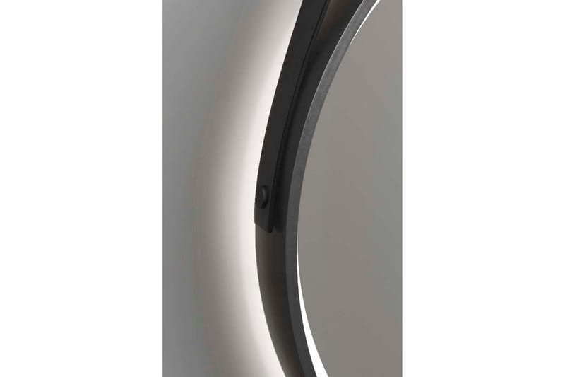 Djupqvior Speil 55 cm Rund LED-Lys - Svart/Gull - Hus & oppussing - Kjøkken & bad - Baderom - Baderomsmøbler & baderomsinnredning - Baderomsspeil