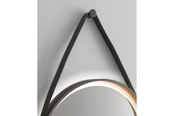 Djupqvior Speil 55 cm Rund LED-Lys - Svart/Gull - Hus & oppussing - Kjøkken & bad - Baderom - Baderomsmøbler & baderomsinnredning - Baderomsspeil