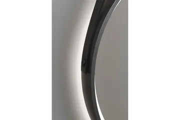 Djupqvior Speil 55 cm Rund LED-Lys - Svart/Gull - Hus & oppussing - Kjøkken & bad - Baderom - Baderomsmøbler & baderomsinnredning - Baderomsspeil