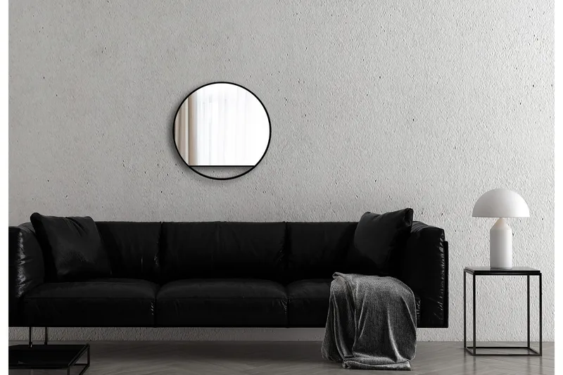 Gottsätter Speil 60 cm Rundt - Svart - Hus & oppussing - Kjøkken & bad - Baderom - Baderomsmøbler & baderomsinnredning - Baderomsspeil