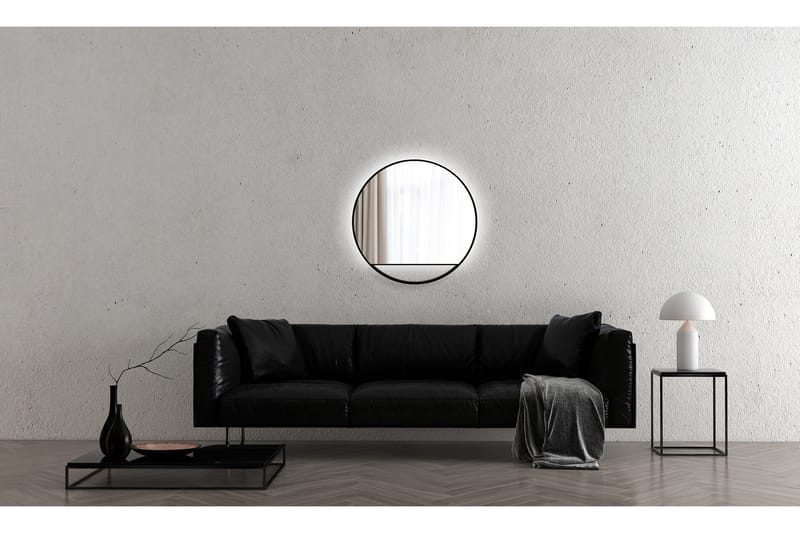 Gottsätter Speil 80 cm Rundt - Svart - Hus & oppussing - Kjøkken & bad - Baderom - Baderomsmøbler & baderomsinnredning - Baderomsspeil