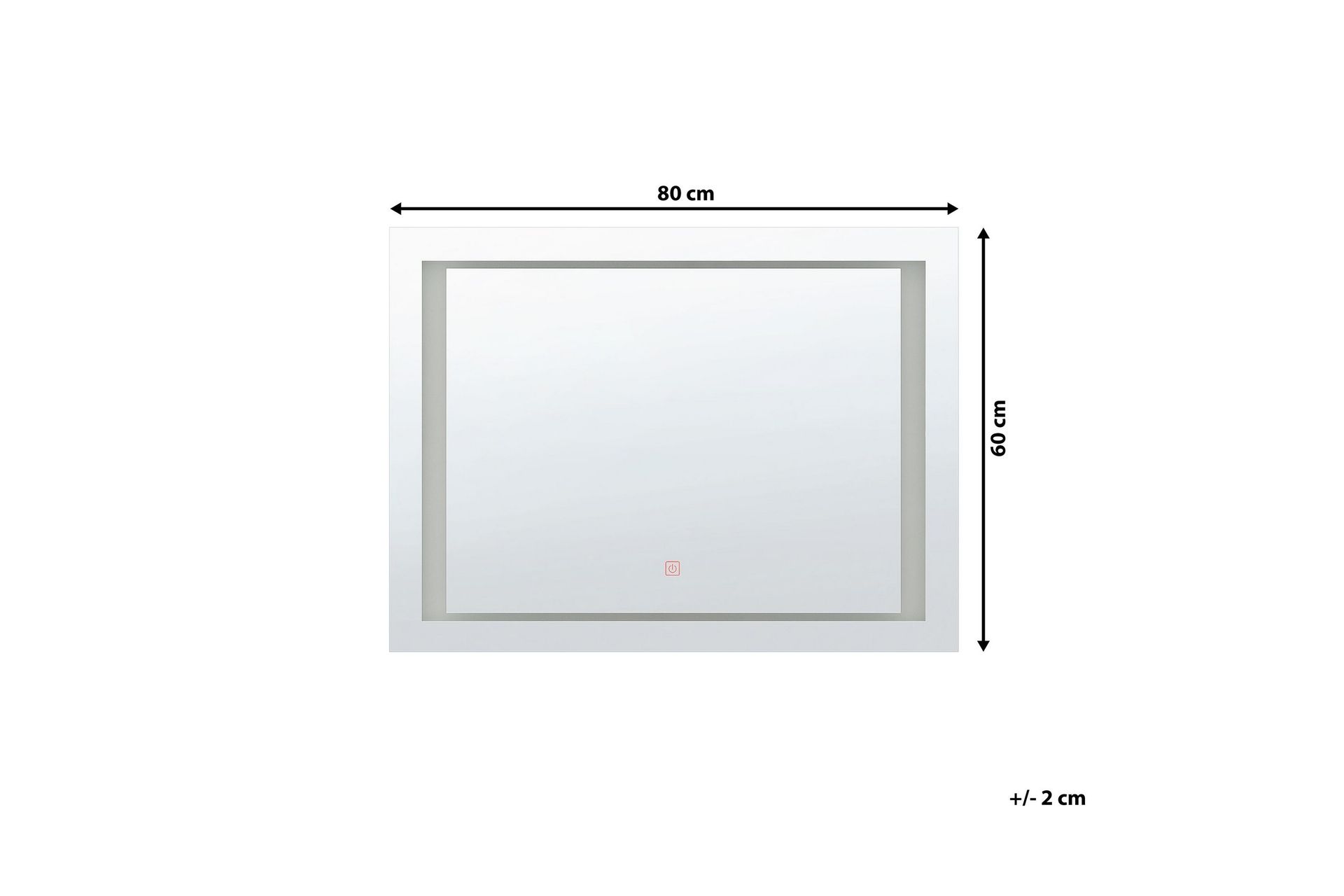 Heasandford Speil LED 60x80 cm - Sølv - Hus & oppussing - Kjøkken & bad - Baderom - Baderomsmøbler & baderomsinnredning - Baderomsspeil