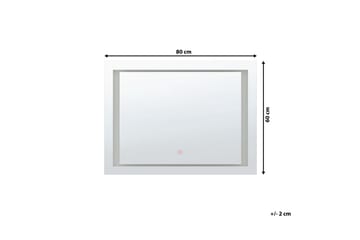 Heasandford Speil LED 60x80 cm - Sølv - Hus & oppussing - Kjøkken & bad - Baderom - Baderomsmøbler & baderomsinnredning - Baderomsspeil