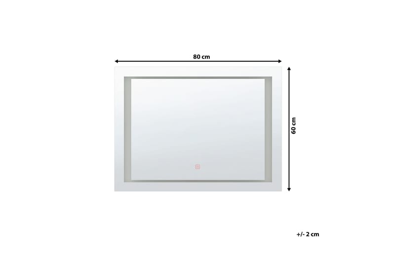 Heasandford Speil LED 60x80 cm - Sølv - Baderomsspeil - Baderomsspeil med belysning