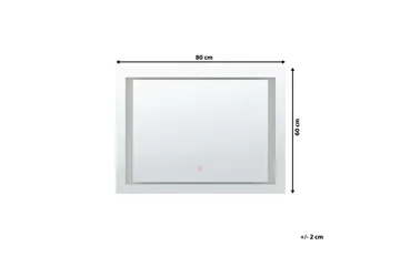 Heasandford Speil LED 60x80 cm - Sølv - Hus & oppussing - Kjøkken & bad - Baderom - Baderomsmøbler & baderomsinnredning - Baderomsspeil