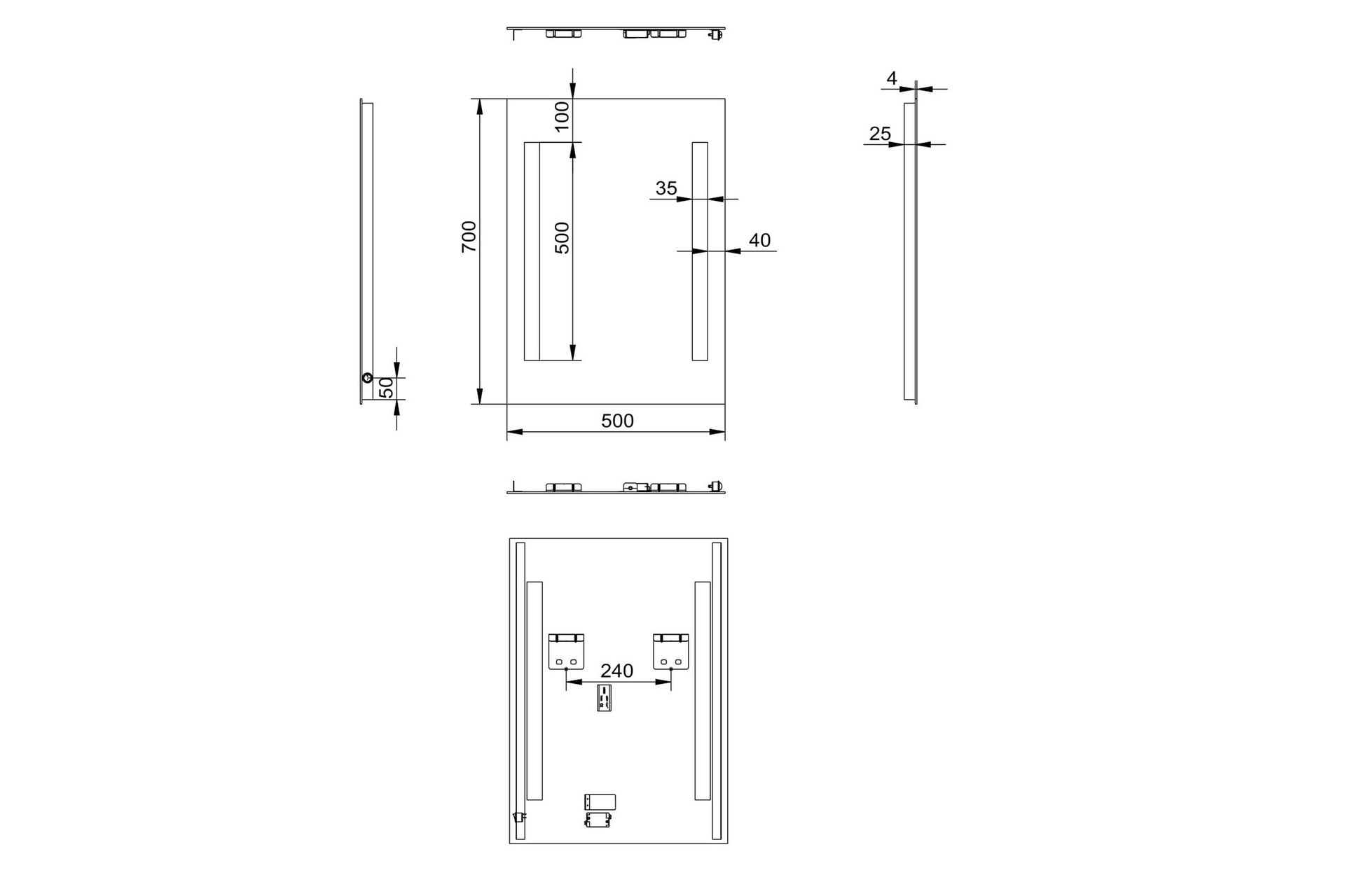 Jordberga Baderomsspeil 70 cm LED-Lys - Hus & oppussing - Kjøkken & bad - Baderom - Baderomsmøbler & baderomsinnredning - Baderomsspeil