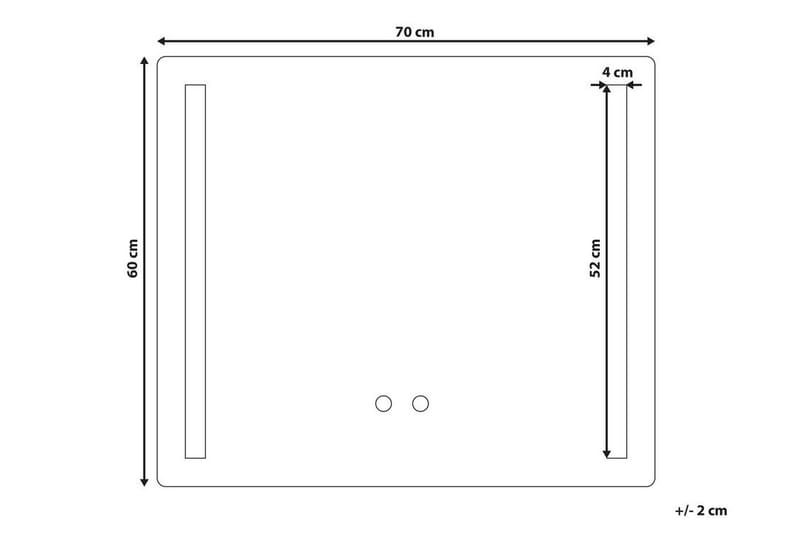 Kendram Speil LED 60x70 cm - Transparent - Baderomsspeil - Baderomsspeil med belysning