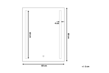 Kilmurray Speil LED 60x80 cm - Sølv - Hus & oppussing - Kjøkken & bad - Baderom - Baderomsmøbler & baderomsinnredning - Baderomsspeil