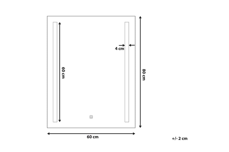 Kilmurray Speil LED 60x80 cm - Sølv - Hus & oppussing - Kjøkken & bad - Baderom - Baderomsmøbler & baderomsinnredning - Baderomsspeil