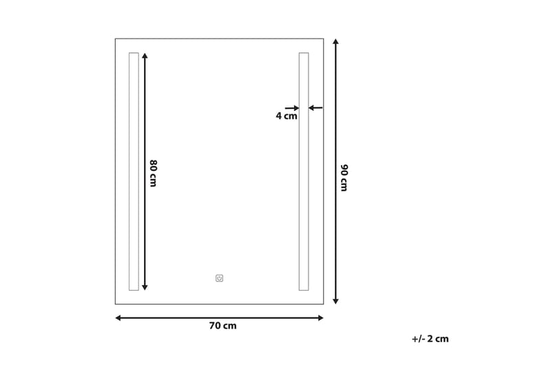 Kilmurray Speil LED 70x90 cm - Sølv - Hus & oppussing - Kjøkken & bad - Baderom - Baderomsmøbler & baderomsinnredning - Baderomsspeil