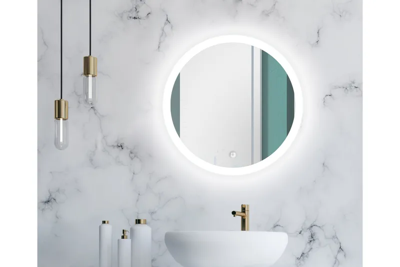 Klysna Speil 59 cm Rundt, Sølv