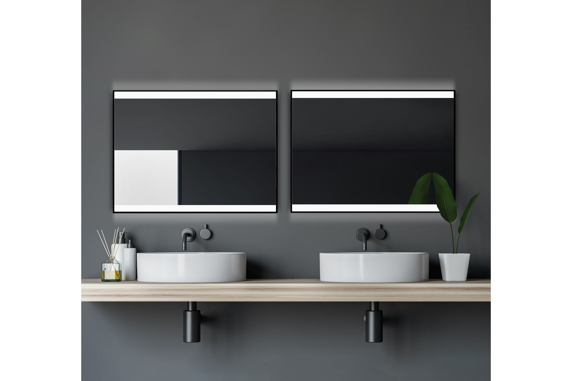 Knutby Baderomsspeil 60 cm LED-Lys - Svart - Hus & oppussing - Kjøkken & bad - Baderom - Baderomsmøbler & baderomsinnredning - Baderomsspeil
