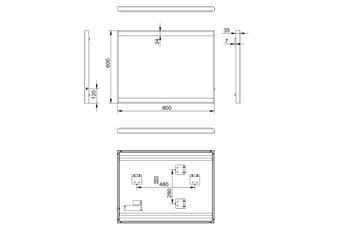 Knutby Baderomsspeil 60 cm LED-Lys - Svart - Hus & oppussing - Kjøkken & bad - Baderom - Baderomsmøbler & baderomsinnredning - Baderomsspeil