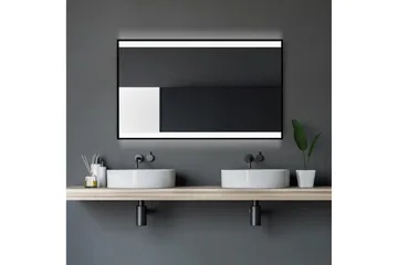 Knutby Baderomsspeil 70 cm LED-Lys - Svart - Hus & oppussing - Kjøkken & bad - Baderom - Baderomsmøbler & baderomsinnredning - Baderomsspeil