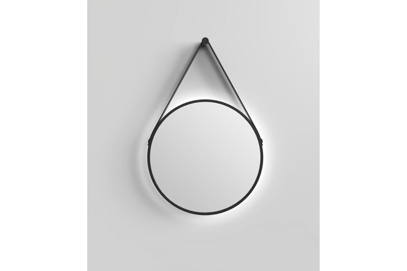 Knutby Speil 50 cm Rund LED-Lys - Svart - Hus & oppussing - Kjøkken & bad - Baderom - Baderomsmøbler & baderomsinnredning - Baderomsspeil