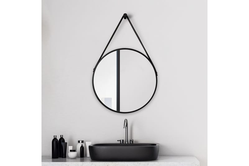 Knutby Speil 50 cm Rund - Svart - Hus & oppussing - Kjøkken & bad - Baderom - Baderomsmøbler & baderomsinnredning - Baderomsspeil