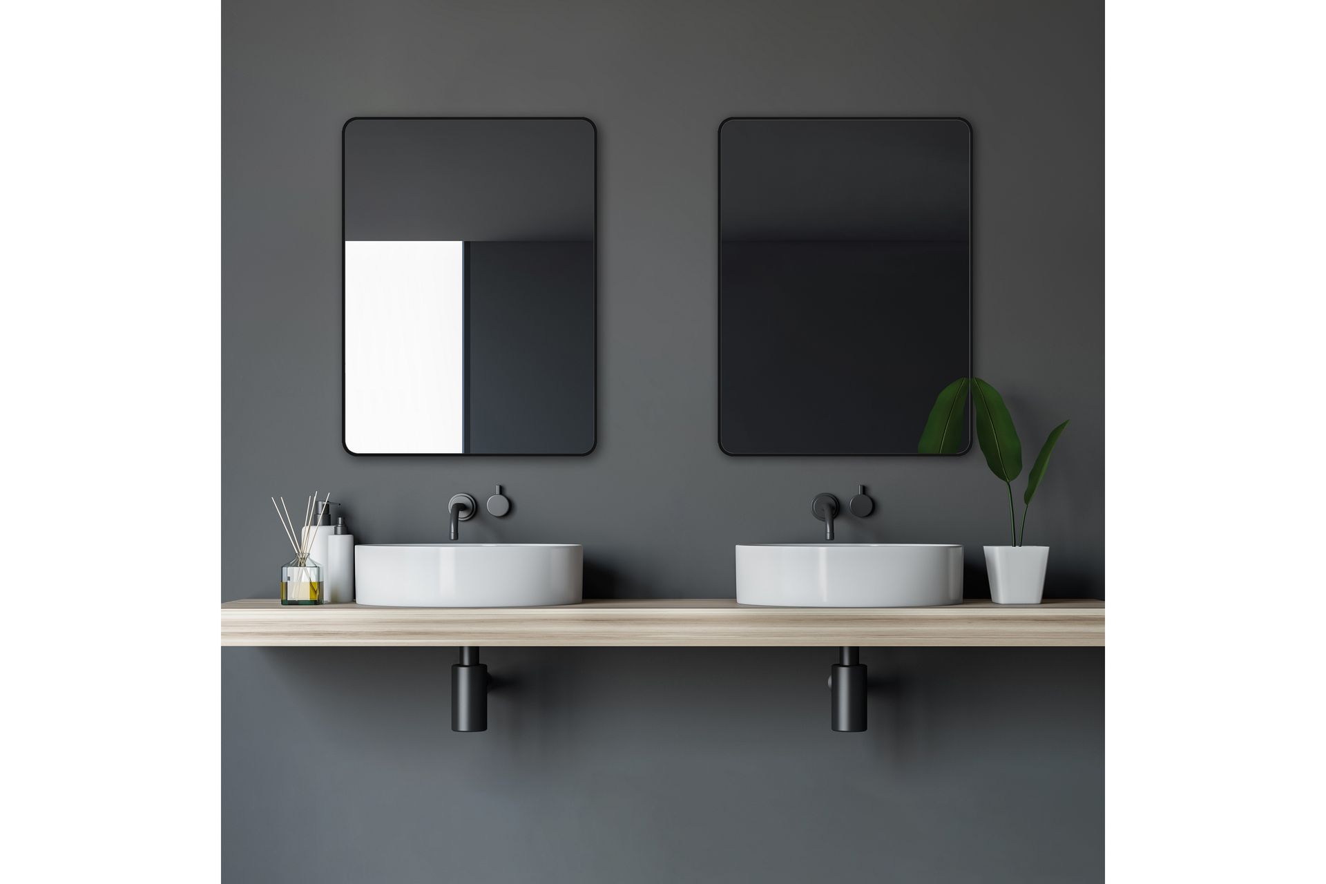 Knutby Veggspeil 60 cm - Svart - Hus & oppussing - Kjøkken & bad - Baderom - Baderomsmøbler & baderomsinnredning - Baderomsspeil
