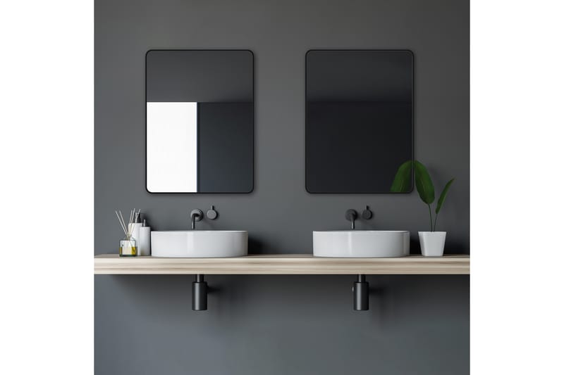 Knutby Veggspeil 60 cm - Svart - Hus & oppussing - Kjøkken & bad - Baderom - Baderomsmøbler & baderomsinnredning - Baderomsspeil