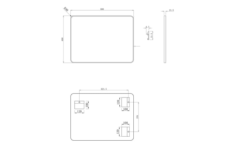 Knutby Veggspeil 60 cm - Svart - Hus & oppussing - Kjøkken & bad - Baderom - Baderomsmøbler & baderomsinnredning - Baderomsspeil