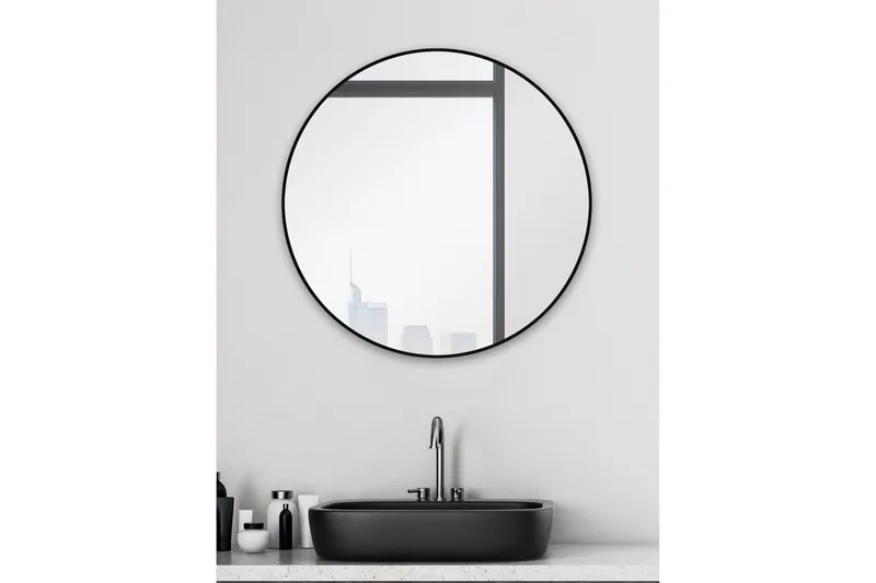 Knutby Veggspeil 60 cm - Svart - Hus & oppussing - Kjøkken & bad - Baderom - Baderomsmøbler & baderomsinnredning - Baderomsspeil