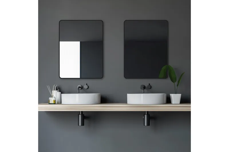 Knutby Veggspeil 60 cm, Svart