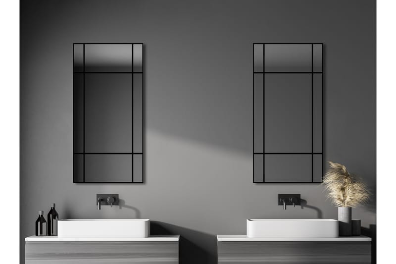 Lannabruk Speil 60x120 cm - Svart - Hus & oppussing - Kjøkken & bad - Baderom - Baderomsmøbler & baderomsinnredning - Baderomsspeil