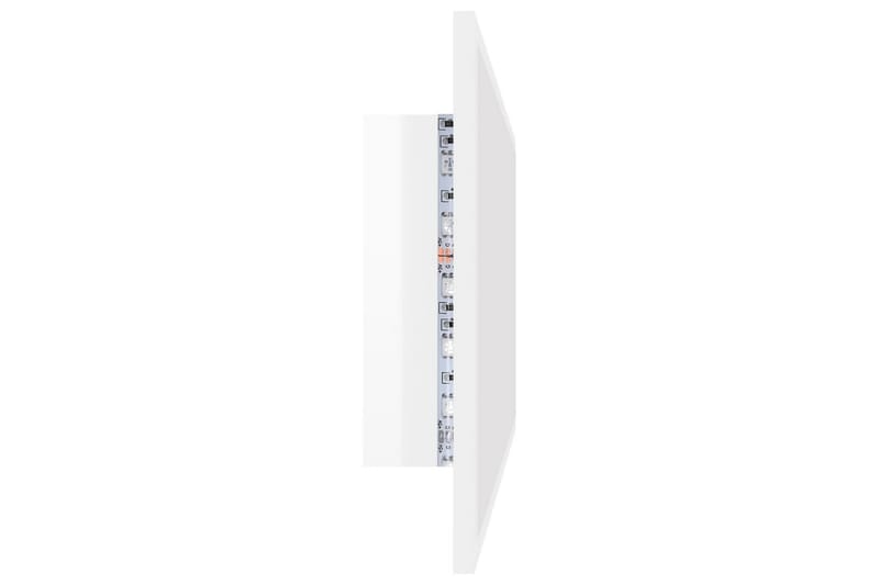 Baderomsspeil LED 100x8,5x37 cm sponplate høyglans hvit - Hvit - Baderomsspeil