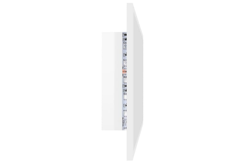 Baderomsspeil LED 80x8,5x37 cm sponplate høyglans hvit - Hvit - Baderomsspeil