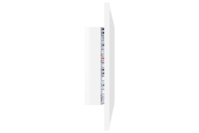 LED Baderomsspeil 60x8,5x37 cm sponplate høyglans hvit - Hvit - Baderomsspeil