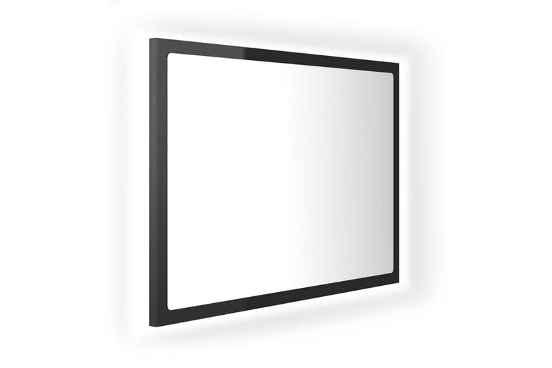 LED Baderomsspeil 60x8,5x37 cm sponplate høyglans svart - Svart - Baderomsspeil
