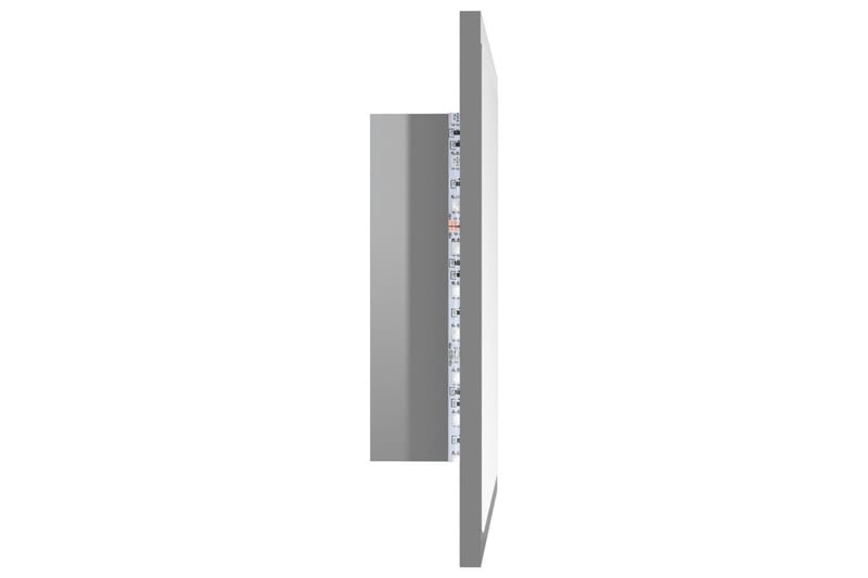 LED Baderomsspeil høyglans grå 40x8,5x37 cm sponplate - Grå - Baderomsspeil