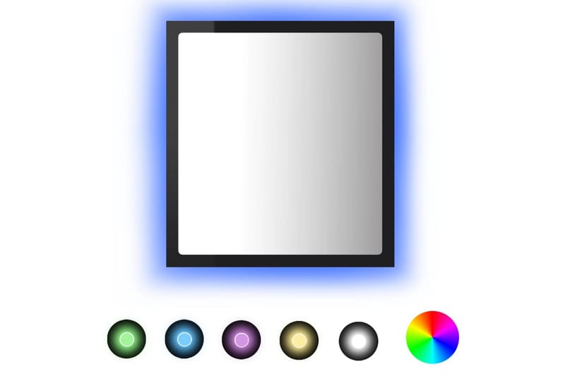 LED Baderomsspeil høyglans svart 40x8,5x37 cm sponplate - Svart - Hus & oppussing - Kjøkken & bad - Baderom - Baderomsmøbler & baderomsinnredning - Baderomsspeil