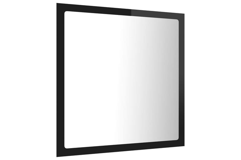 LED Baderomsspeil høyglans svart 40x8,5x37 cm sponplate - Svart - Baderomsspeil