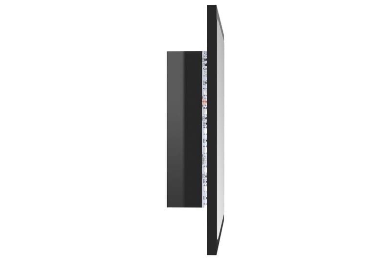 LED Baderomsspeil høyglans svart 40x8,5x37 cm sponplate - Svart - Baderomsspeil