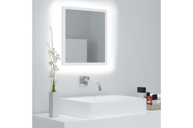 LED Badespeil 40x8,5x37 cm sponplate hvit - Hvit - Hus & oppussing - Kjøkken & bad - Baderom - Baderomsmøbler & baderomsinnredning - Baderomsspeil