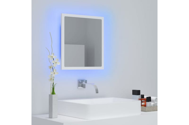 LED Badespeil 40x8,5x37 cm sponplate hvit - Hvit - Hus & oppussing - Kjøkken & bad - Baderom - Baderomsmøbler & baderomsinnredning - Baderomsspeil
