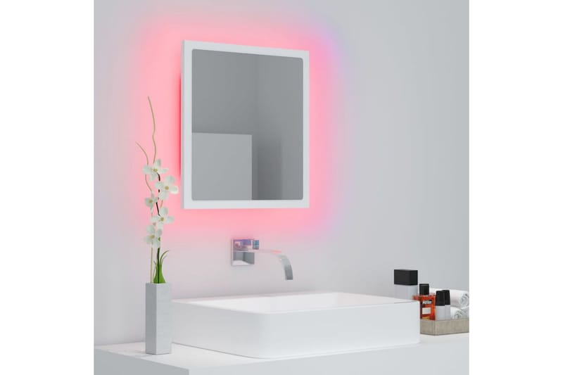 LED Badespeil 40x8,5x37 cm sponplate hvit - Hvit - Hus & oppussing - Kjøkken & bad - Baderom - Baderomsmøbler & baderomsinnredning - Baderomsspeil
