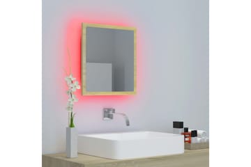LED Badespeil 40x8,5x37 cm sponplate sonoma eik - Brun - Hus & oppussing - Kjøkken & bad - Baderom - Baderomsmøbler & baderomsinnredning - Baderomsspeil