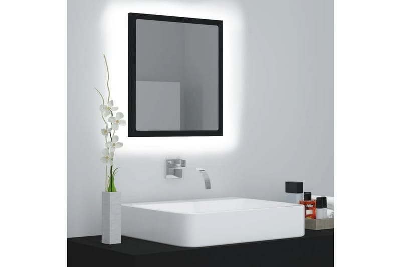 LED Badespeil 40x8,5x37 cm sponplate svart - Svart - Hus & oppussing - Kjøkken & bad - Baderom - Baderomsmøbler & baderomsinnredning - Baderomsspeil
