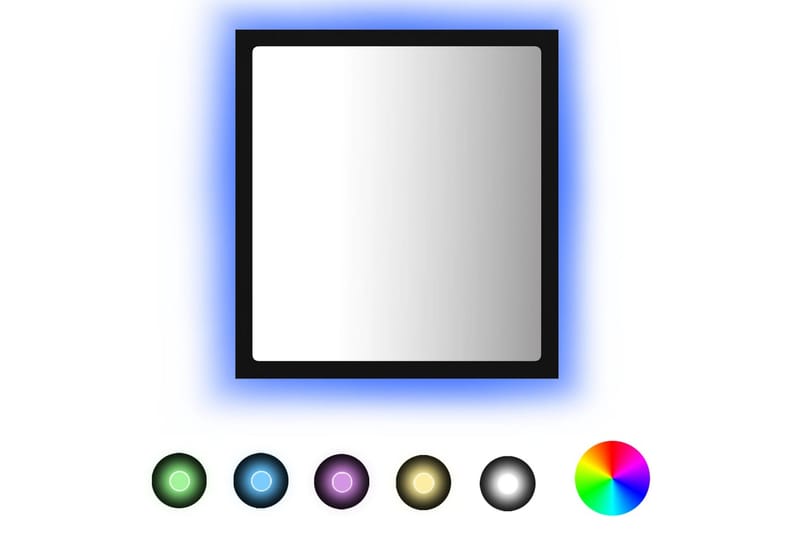 LED Badespeil 40x8,5x37 cm sponplate svart - Svart - Hus & oppussing - Kjøkken & bad - Baderom - Baderomsmøbler & baderomsinnredning - Baderomsspeil