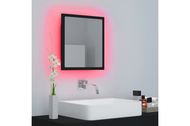 LED Badespeil 40x8,5x37 cm sponplate svart - Svart - Hus & oppussing - Kjøkken & bad - Baderom - Baderomsmøbler & baderomsinnredning - Baderomsspeil