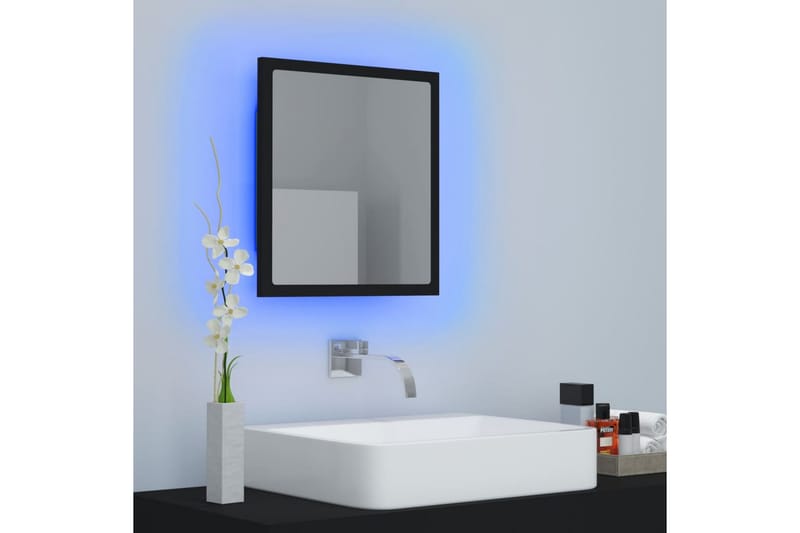 LED Badespeil 40x8,5x37 cm sponplate svart - Svart - Hus & oppussing - Kjøkken & bad - Baderom - Baderomsmøbler & baderomsinnredning - Baderomsspeil