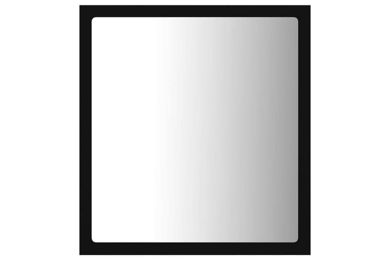 LED Badespeil 40x8,5x37 cm sponplate svart - Svart - Baderomsspeil